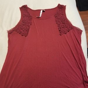 LC Lauren Conrad Burgundy Tank Top